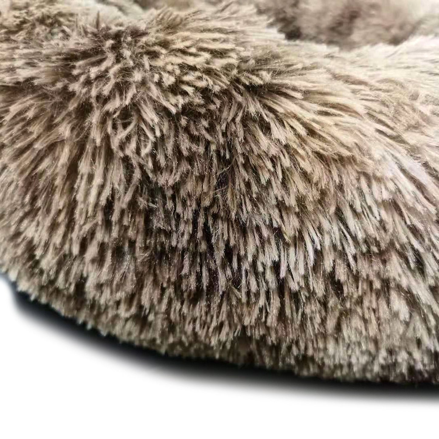 Round Plush Calming Pet Bed For Cat And Dog.