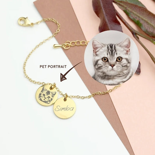 Personalized Stainless Steel Pet Bracelet, Neckless and Pendant.