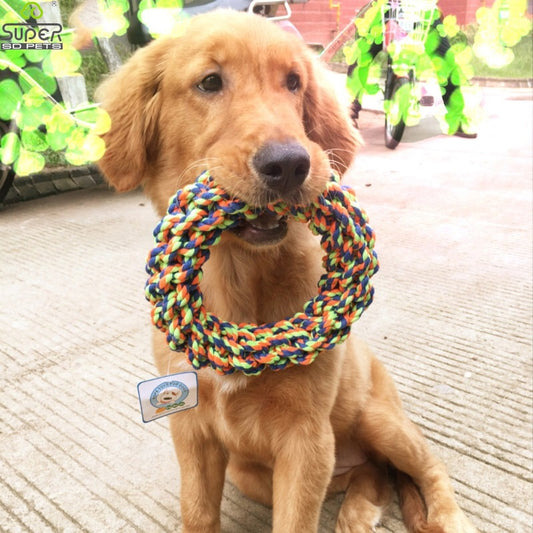 Bite-Resistant, Cotton Chew Toy Rope Ring.