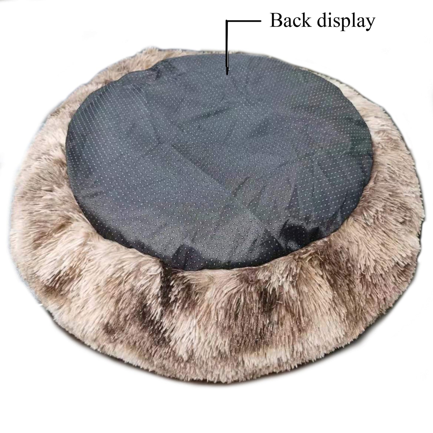 Round Plush Calming Pet Bed For Cat And Dog.