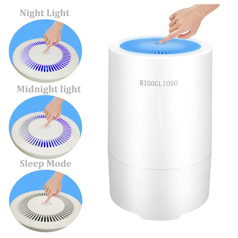 Portable  Air Purifier For Home With True HEPA Filter And Night Light